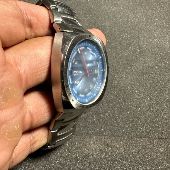 Fossil Blue Mens Quartz Day Date Watch Working With New Battery AM3848 WR100M - Picture 6 of 11